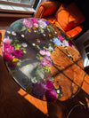 Handmade Live Edge Flower Resin Table