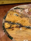 Oval Live Edge Floral Epoxy Table
