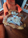 Beautiful Handmade Floral Epoxy Side Table