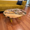 Oval Live Edge Floral Epoxy Table
