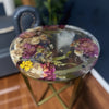 Custom Floral Epoxy Side & Coffee Table