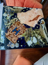 Handmade Wedding bouquet flower preserved in a beautiful square end Table