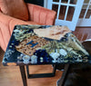 Handmade Wedding bouquet flower preserved in a beautiful square end Table