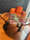 Sheri's Flower Garden- Handmade Flower Epoxy Resin Side Table With Dual Live Edge and Flower River