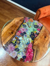 Sheri's Flower Garden- Handmade Flower Epoxy Resin Side Table With Dual Live Edge and Flower River