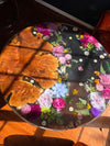 Handmade Live Edge Flower Resin Table