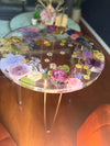 Handmade Clear Floral Resin Table