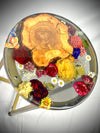 Maple Burl Floral Resin Side Table