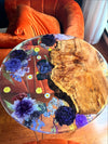 Maple Burl Floral Resin Side Table