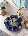 Handmade Epoxy resin floral sink basin
