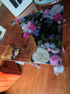 Epoxy Resin Flower Accent Table