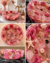 Handmade Epoxy resin floral sink basin in pink