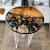 Live Edge Floral Resin Side Table