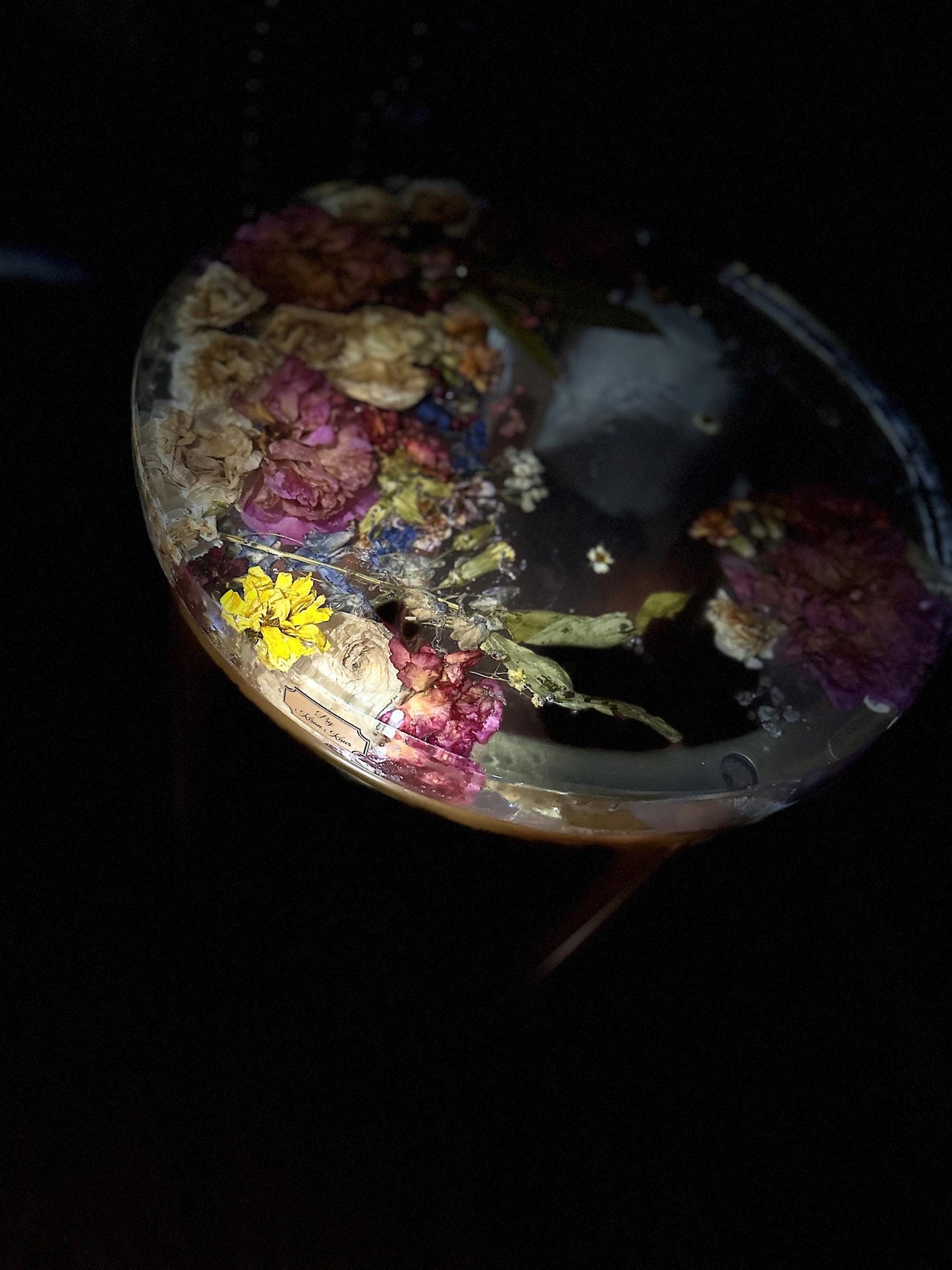 Handmade resin epoxy end table, coffee table, side table -real dried flowers- Custom order available- Beautiful clear luxury tables