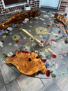 Custom Live Edge Epoxy Flower Table