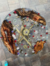Custom Live Edge Epoxy Flower Table