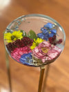 Heat-Resistant Floral Resin Side Table
