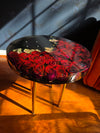 Preserved roses-Handmade epoxy resin flower side table with beautiful red roses