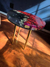 Preserved roses-Handmade epoxy resin flower side table with beautiful red roses