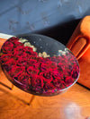 Preserved roses-Handmade epoxy resin flower side table with beautiful red roses