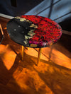 Preserved roses-Handmade epoxy resin flower side table with beautiful red roses
