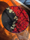 Preserved roses-Handmade epoxy resin flower side table with beautiful red roses