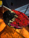 Preserved roses-Handmade epoxy resin flower side table with beautiful red roses
